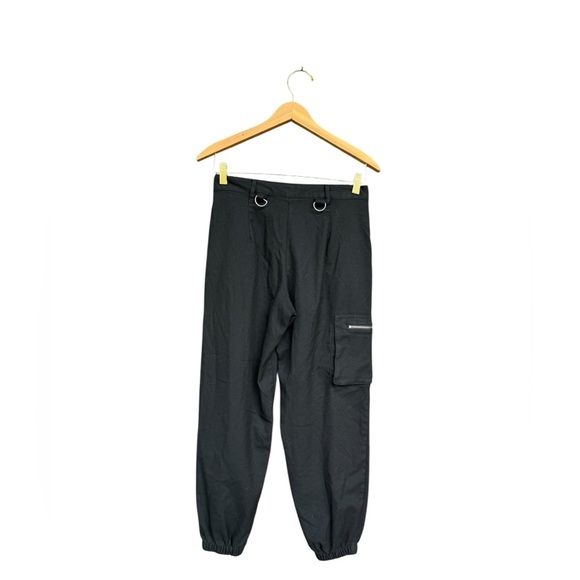 Hot Topic Black Utility Cargo Jogger Pants with Ring Accent Size 1 Grunge Punk - Picture 3 of 6